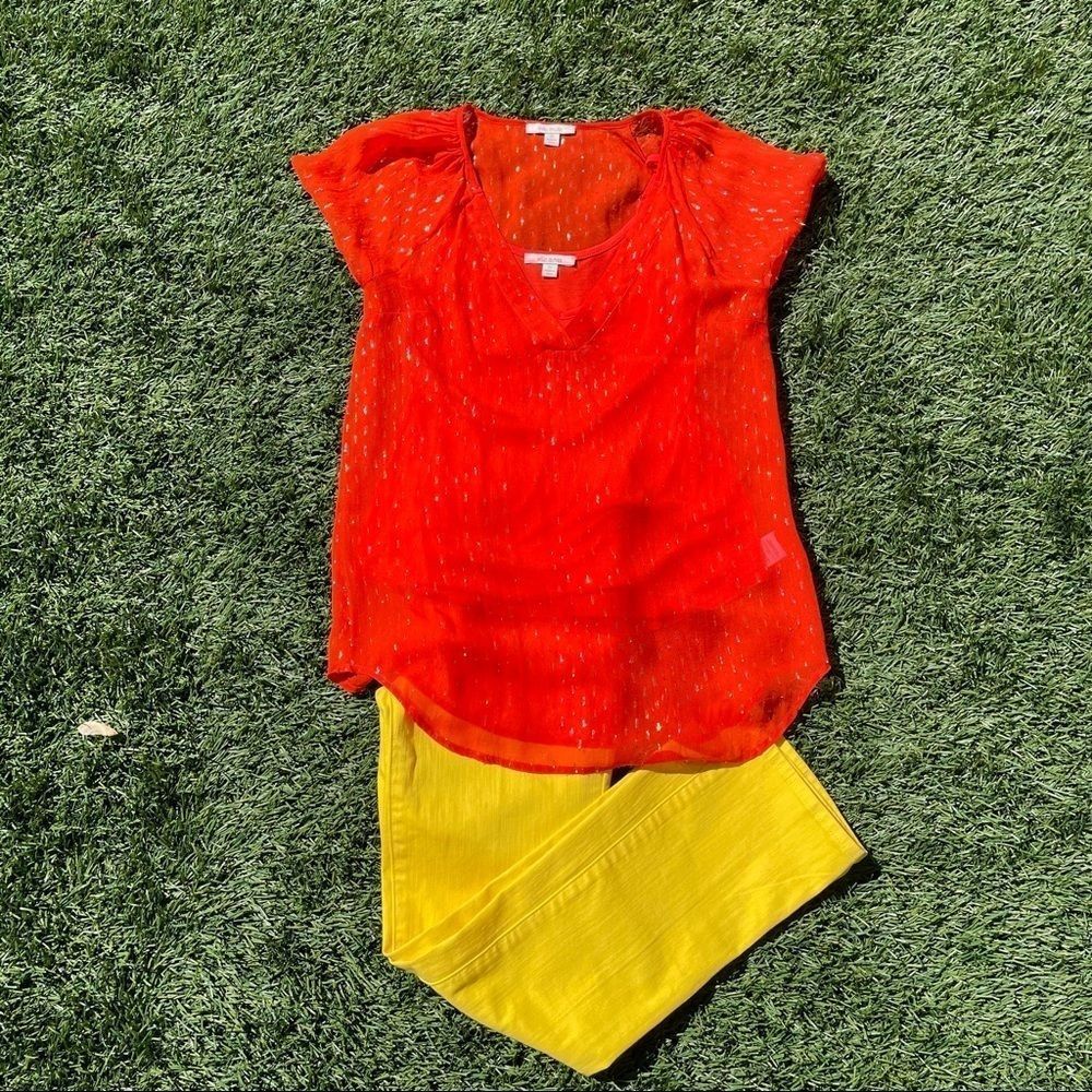 Ella Moss red top w/ sparkly speckles